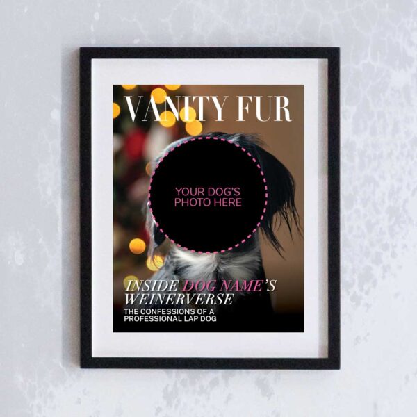 MIss WeinerVerse Dog Magazine Vanity Fur Magazine custom areas