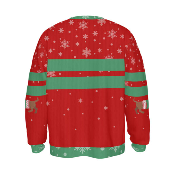 Ho Ho Ho Merry Dachmas Ugly Christmas Sweater - Red - Image 7