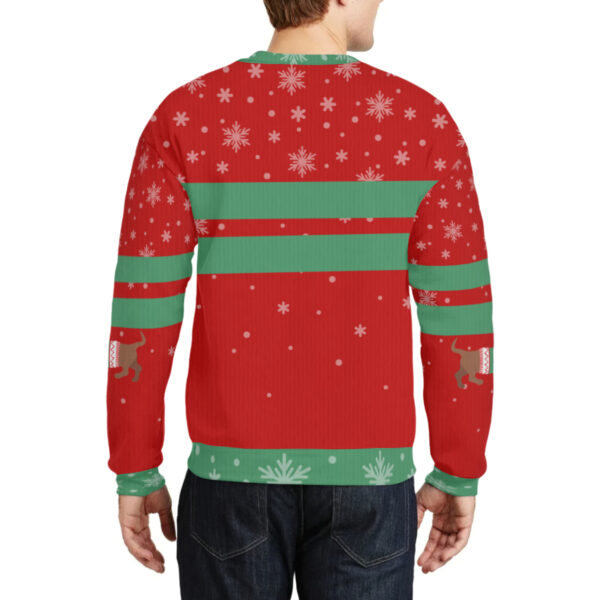 Ho Ho Ho Merry Dachmas Ugly Christmas Sweater - Red - Image 6
