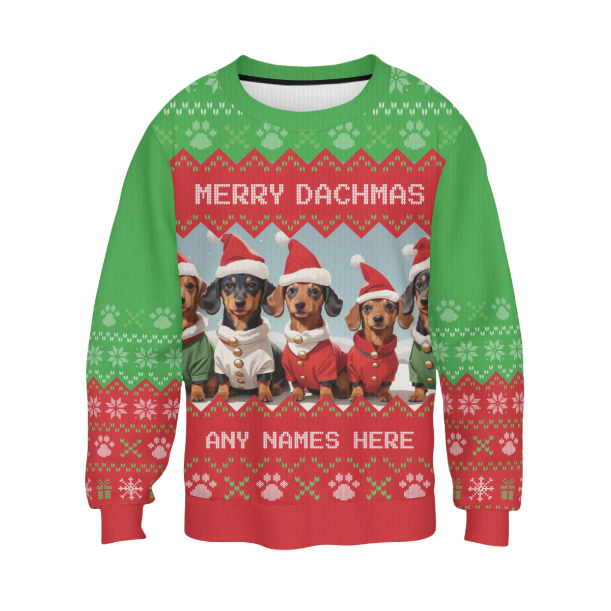 Personalised Merry Dachmas Ugly Christmas Jumper